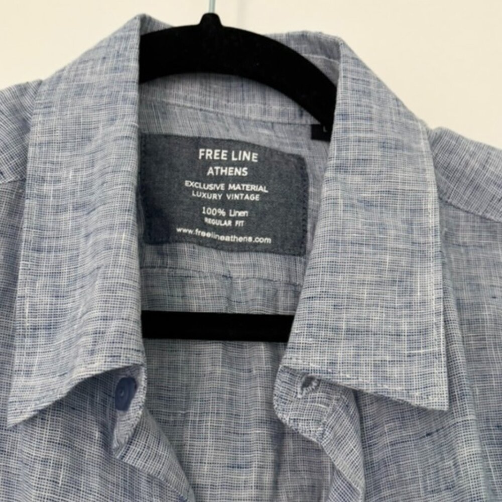 Men's 100% linen button down - Picture 3 of 4
